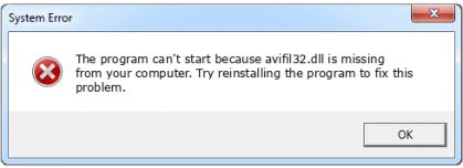 avifil32.dll file error