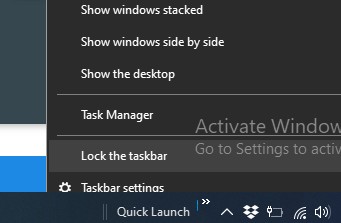 lock taskbar on windows 7,8 and 10