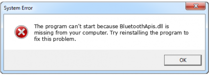 bluetoothapis.dll file error