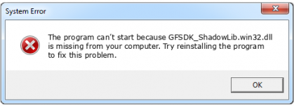 gfsdk_shadowlib.win32.dll file error