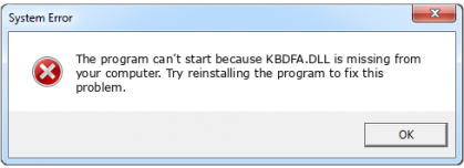 kbdfa.dll file error