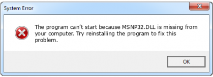 msnp32.dll file error