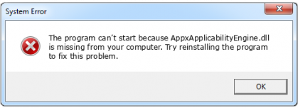 appxapplicabilityengine.dll file error