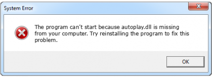 autoplay.dll file error