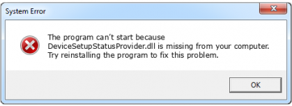 devicesetupstatusprovider.dll file error