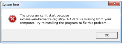 ext-ms-win-kernel32-registry-l1-1-0.dll file error