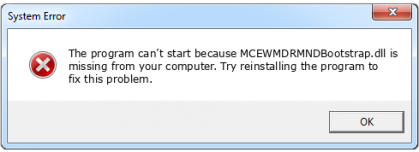 mcewmdrmndbootstrap.dll file error