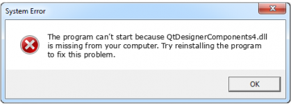 qtdesignercomponents4.dll file error