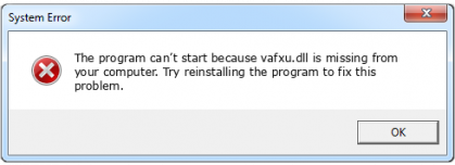 vafxu.dll file error