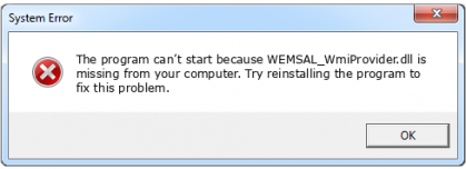 wemsal_wmiprovider.dll file error