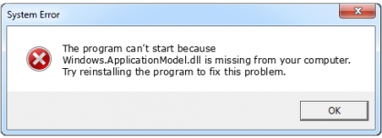 windows.applicationmodel.dll file error
