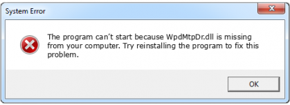 wpdmtpdr.dll file error